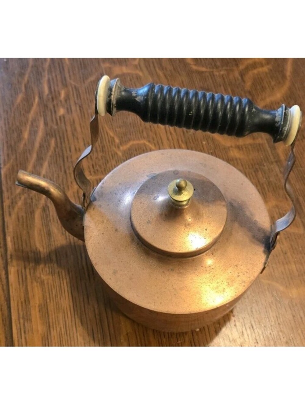 Ekilstuna Sweden Copper Tea Kettle  W/Lid  O.H. Lagerstedt 6 Cup Vintage